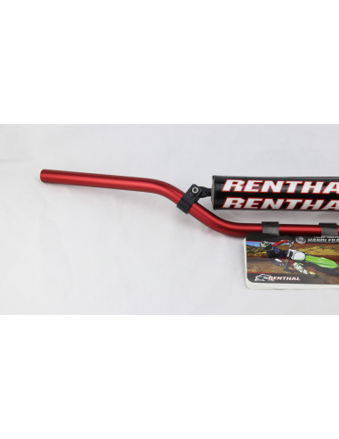 Manillar RENTHAL enduro rojo con protector negro