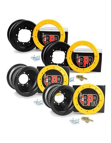 Pack llantas BPR 2x10" 2x9" beadlock aluminio amarillo