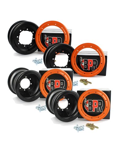 Pack llantas BPR 2x10" 2x9" beadlock aluminio naranja
