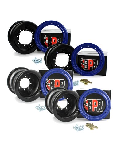 Pack llantas BPR 2x10" 2x9" beadlock aluminio azul
