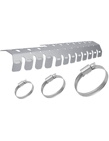 Protector de escape 2t universal aluminio CROSSPRO plata texturado
