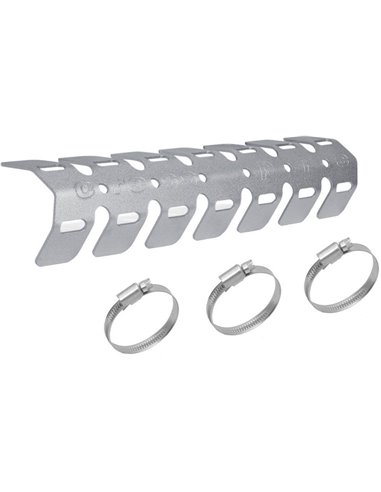 Protector de escape 4t universal aluminio CROSSPRO plata texturado