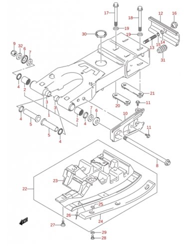 Tuerca tensor cadena original Suzuki LTZ (n16)