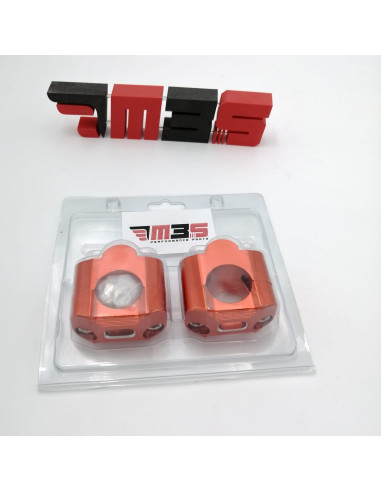 Torretas adaptadoras Manillar Naranjas M3S  22,2 A 28,6mm