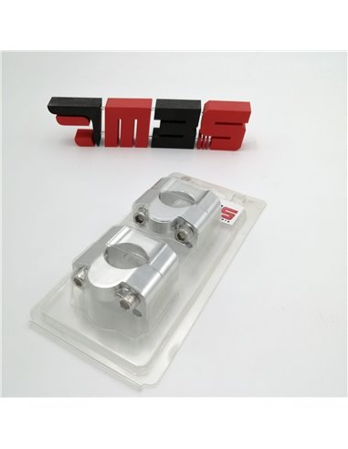 Torretas adaptadoras Manillar color plata M3S  22,2 A 28,6mm