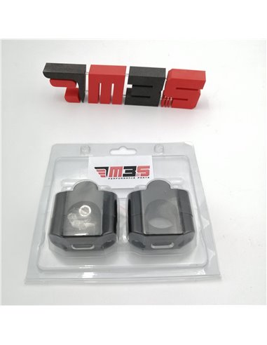 Torretas adaptadoras Manillar Negras M3S  22,2 A 28,6mm