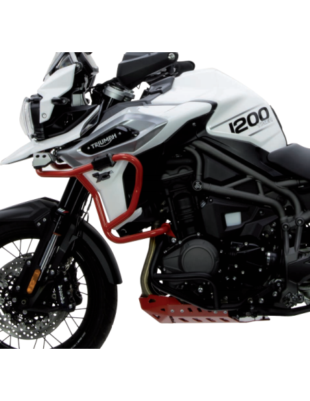 Defensas laterales y de motor trail aluminio rojo CROSSPRO TRIUMPH TIGER 1200 XC 18-19