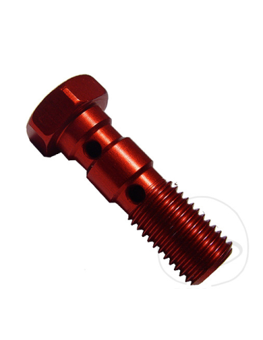 Tornillo Banjo doble M10X 1.25 ROJO