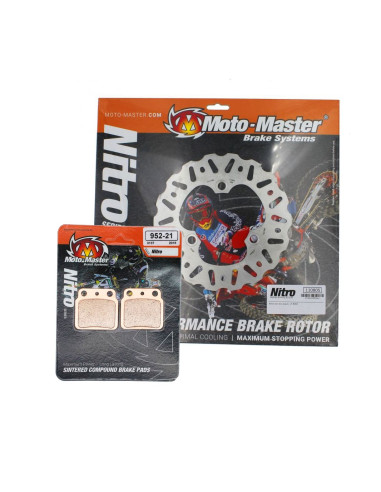 Kit pastillas de freno traseras + disco de freno trasero floreado NITRO SERIES MOTOMASTER SUZUKI LTR 450