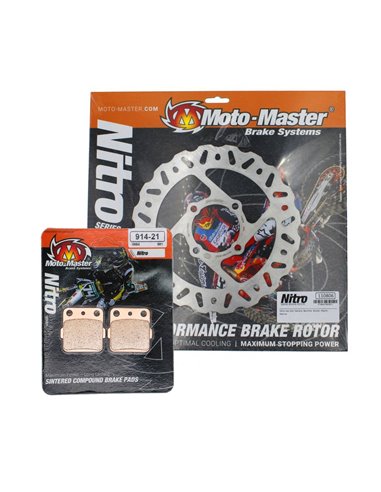 Kit pastillas de freno traseras + disco de freno trasero floreado NITRO SERIES MOTOMASTER YAMAHA YFZ 350 BANSHEE 02-11