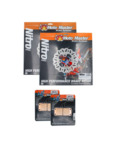 Kit pastillas de freno delanteras + discos de freno delanteros NITRO SERIES MOTOMASTER YAMAHA YFZ 350 BANSHEE