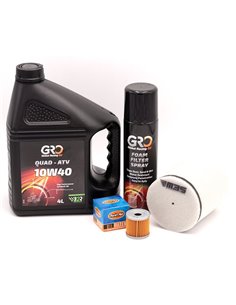 Kit mantenimiento 4L aceite + filtro + filtro aire + spray filtro M3S-TWIN AIR-GRO Suzuki LTZ 400 KFX 400 DVX 400