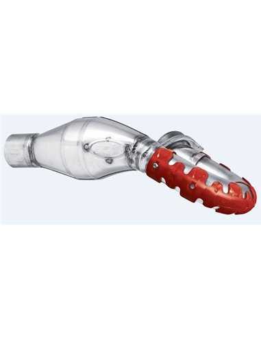 Protector de escape Polisport  4T Armadillo versión largo Rojo