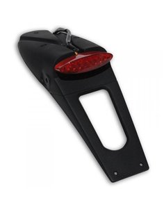 Feu arrière et support de plaque d'immatriculation sans clignotants W- Feu arrière à LED rouge (E11 & Dot) noir Pp01219Kclb