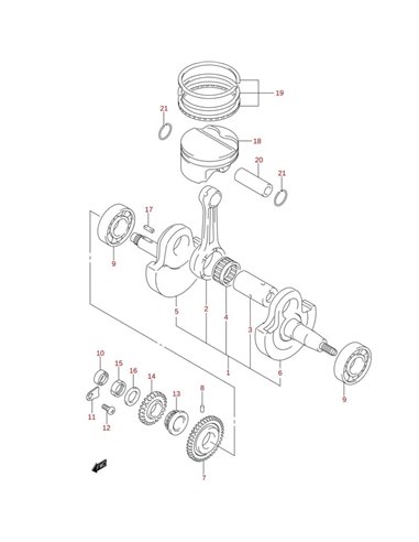 Tecla ciguenal original LTZ 400 (n17)