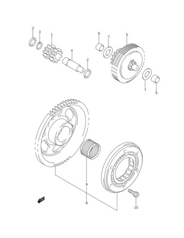 Casquillo embrague arranque original LTZ 400 (n6)