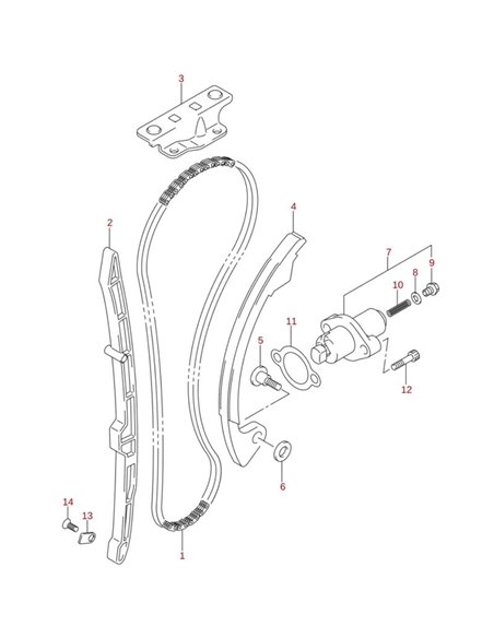 Tornill cadena distribucion original LTZ 400 (n12)