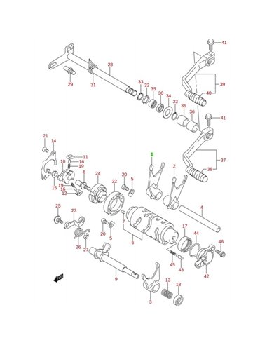 Soporte rodamiento cambio original LTZ 400 (n5)