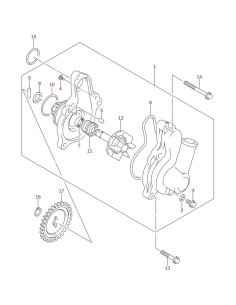 Eje transmision bomba agua original LTZ 400 2005-2007 (n12)
