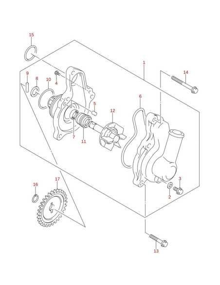 Junta torica bomba agua original LTZ 400 2005-2007 (n15)