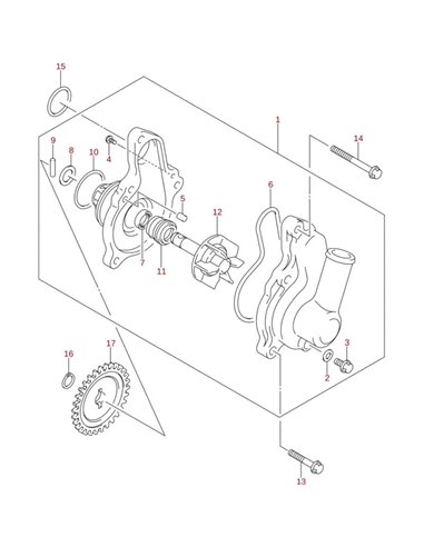 Pinon bomba agua original LTZ 400 2004 (n16)