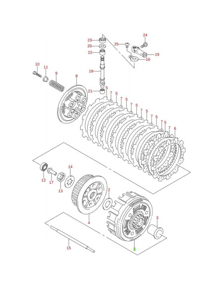 Biela empuje embrague original LTZ 400 2004 (n15)