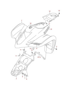 Parachoques frontal amarillo original LTZ 400 2004 (n1)
