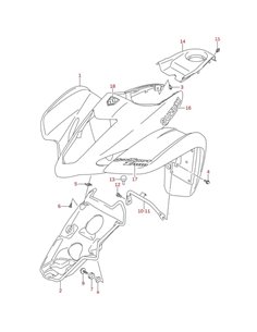 Emblema parachoques frontal blanco original LTZ 400 2004 (n16)