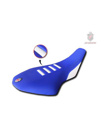 Funda de asiento JN SEATS para SUZUKI LTR 450 azul y blanca PERSONALIZABLE