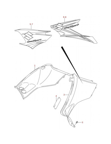Calca lateral izquierda negra original LTZ 400 2007 (n8)