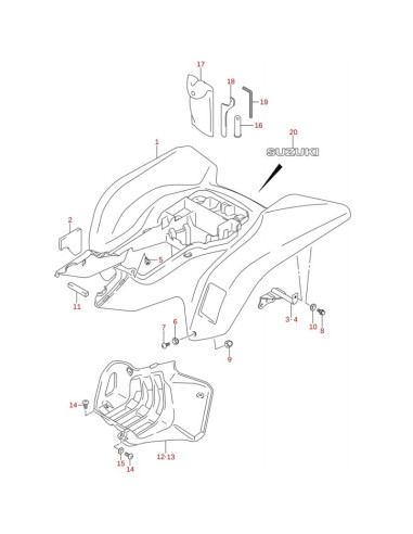 Gancho parachoques trasero original LTZ 400 (n18)