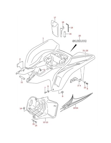 Guardabarros der parachoques trasero original LTZ 400 2007 (n12)