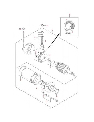 Tornillo motor arranque original LTZ 400 (n11)