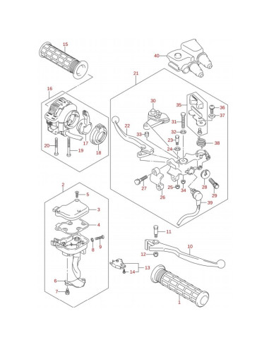 Tornillo controles manillar original LTZ 400 (n20)