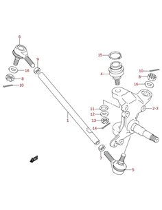Tuerca acople direccion original LTZ 400 2005-2007 (n7)