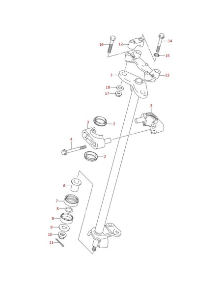Tuerca columna direccion original LTZ 400 2005-2007 (n14)