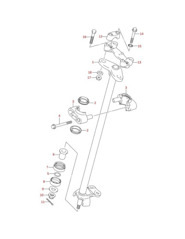 Tornillo columna direccion original LTZ 400 2005-2007 (n16)