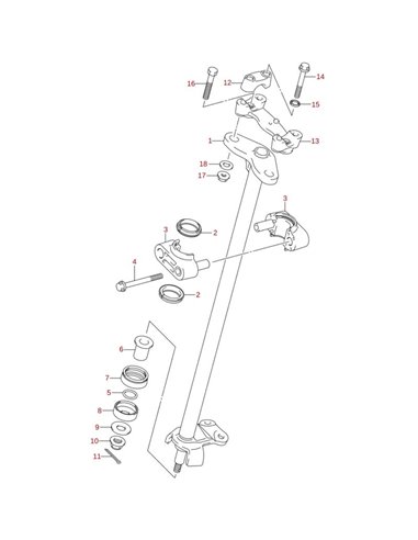 Tuerca columna direccion original LTZ 400 2005-2007 (n17)