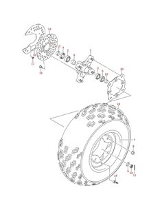 Tuerca rueda delantera original LTZ 400 (n10)