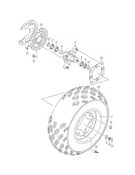 Tuerca rueda delantera original LTZ 400 (n10)