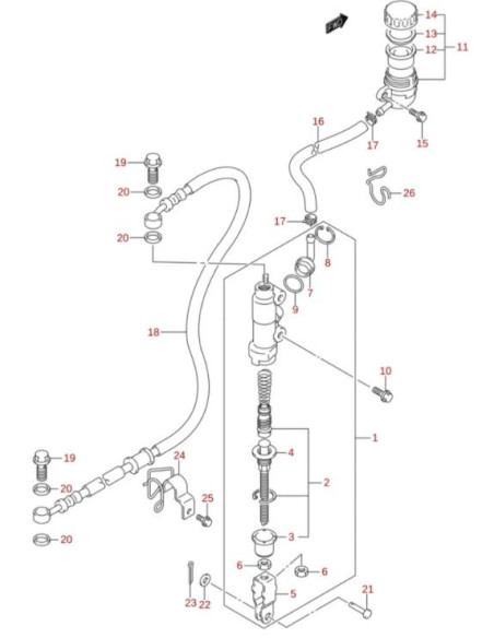Arandela latiguillo freno original Suzuki LTZ 400 y LTR 450 (DELANTERO n2 TRASERO n20)