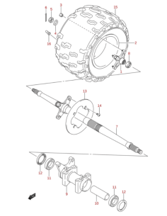Tuerca rueda trasera derecha y izquierda original LTZ 400 (n3) K4