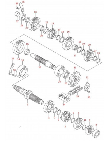 Tornillo cuadro original LTR 450 (n9) K6 K7 K8