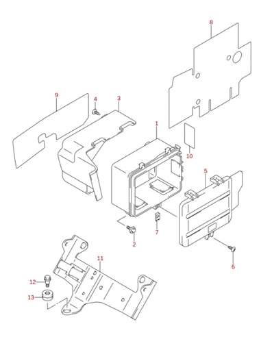Soporte de bateria original Suzuki LTR 450 (n1)
