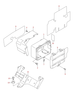Protector soporte de bateria original Suzuki LTR 450 (n3)