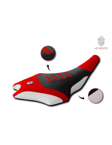 Funda de asiento JN SEATS roja, blanca y negra para Yamaha YFZ 450 R
