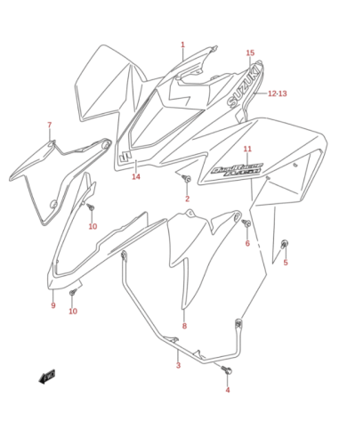 Clip parachoques original Suzuki LTR 450 (n6)