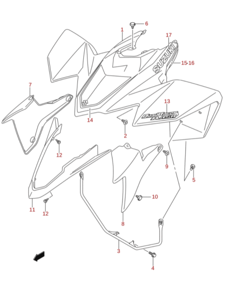 Clip parachoques original Suzuki LTR 450 (n6)