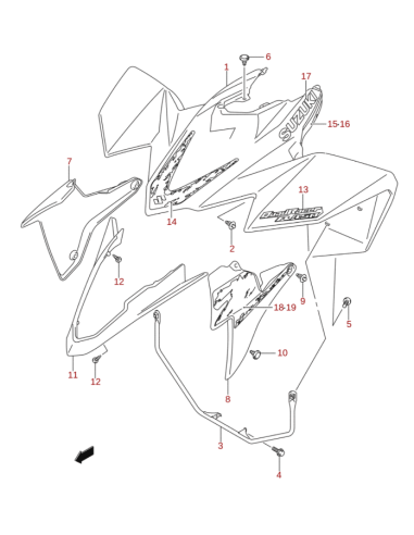 Emblema original Suzuki LTR 450 (n17)