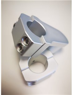Adaptador manillar 22 a 28mm plata con inclinación regulable